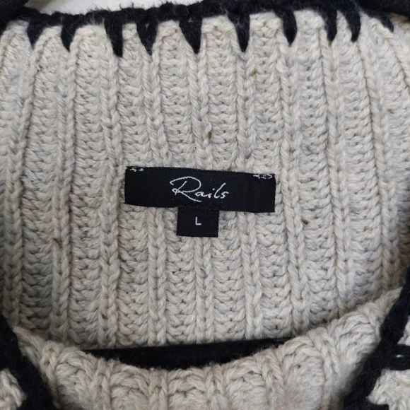 Rails Raini Heather Cable Knit Sweater Size Large - Picture 5 of 11
